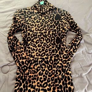 Prettylittlethings Animal Print Turtle-Neck Dress